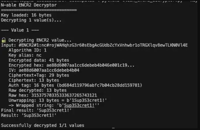 Αποκρυπτογράφηση μυστικών δεδομένων masterPassword και keystore.bcfks